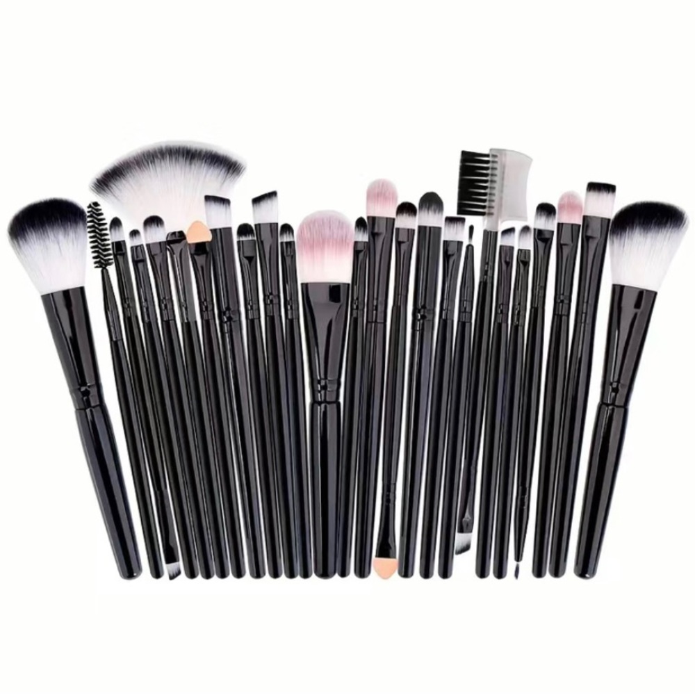 Makeup Brush Set Cruelty Free Nylon Foundation Blush Oval Angled (25pcs)